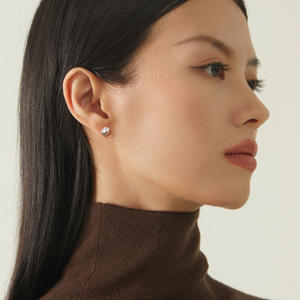 Simple elegante Original bloque de plata Irregular piedra estilo joyería de moda 925 pendiente de plata esterlina para hombres y mujeres - Product Image 5