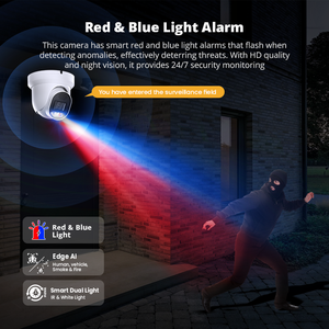 Câmera IP com Reconhecimento Facial e Áudio Bidirecional, Detecção Facial, Câmera IP POE com Alarme Sonoro e Luzes Intermitentes - Product Image 6