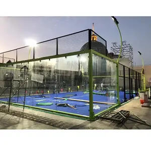 Desain baru 2023 diskon besar kualitas terbaik outdoor panoramic padel steel tenis court