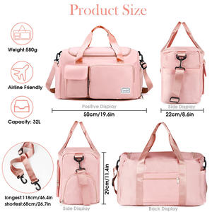 Sac de sport et de yoga personnalisable 2026 en tissu Oxford imperméable à motif uni, grande capacité, idéal pour la gym, les voyages et la caméra - Product Image 2