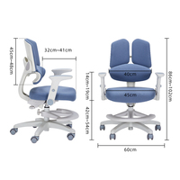 Chaise d'étude ergonomique moderne pour enfants, pliable, avec accoudoirs 3D réglables, en maille respirante, pour l'école, la chambre et la maison