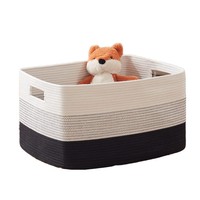 Grand panier de rangement rectangulaire pliable moderne en non-tissé avec poignées, écologique et multifonctionnel, pour couvertures de chambre d'enfant