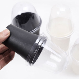 Pot en plastique rond avec couvercle respirant pour semis et boutures, idéal pour le jardinage domestique et l'utilisation sur bureau - Product Image 1