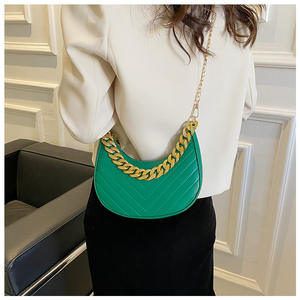 Nuova borsa in pelle trapuntata di Design primaverile alla moda tinta unita borsetta borse a mano da donna - Product Image 4