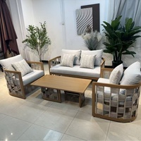 Neues chinesisch-inspiriertes nordisches Outdoor-Sofa-Set, wasserdicht, Seilgeflecht, L-Form, für Villen, Open-Air-Balkone, Garten, Freizeitmöbel