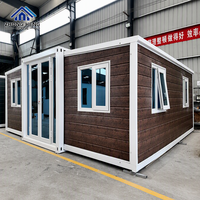 Casa Contenedor Expandible de Lujo de 20/40 pies con Acabado de Madera, Villa Modular Prefabricada de 2 Dormitorios para Residencia en Complejos Turísticos