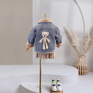 Giacca in Denim con Cartoni Animati per Ragazze Autunno-Inverno 2025 con Colletto in <span class=keywords><strong>Pelliccia</strong></span> Spessa - Product Image 5