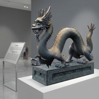 Sculpture de dragon en bronze de conception chinoise ancienne, longueur 150 cm, statue en bronze poli sur pied, personnalisable