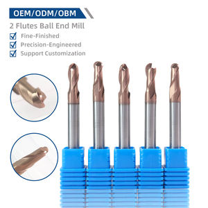 Brons Gecoate Carbide Kogelstangen 2-Fluiten Kogelneus Frees Voor Metalen Tin Altin Odm Aanpasbaar Voor Freza Fresa - Product Image 1