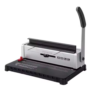 Machine à relier manuelle à fils à 34 trous <span class=keywords><strong>Perforateur</strong></span> de calendrier de table à double bobine pour offre de contrat et presse à anneaux en un - Product Image 1