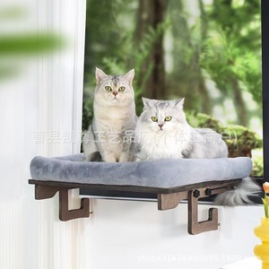 เปลแมวไม้แขวนระเบียง/ขอบหน้าต่าง ปรับระดับได้ สำหรับอาบแดด วางข้างเตียง - Product Image 4