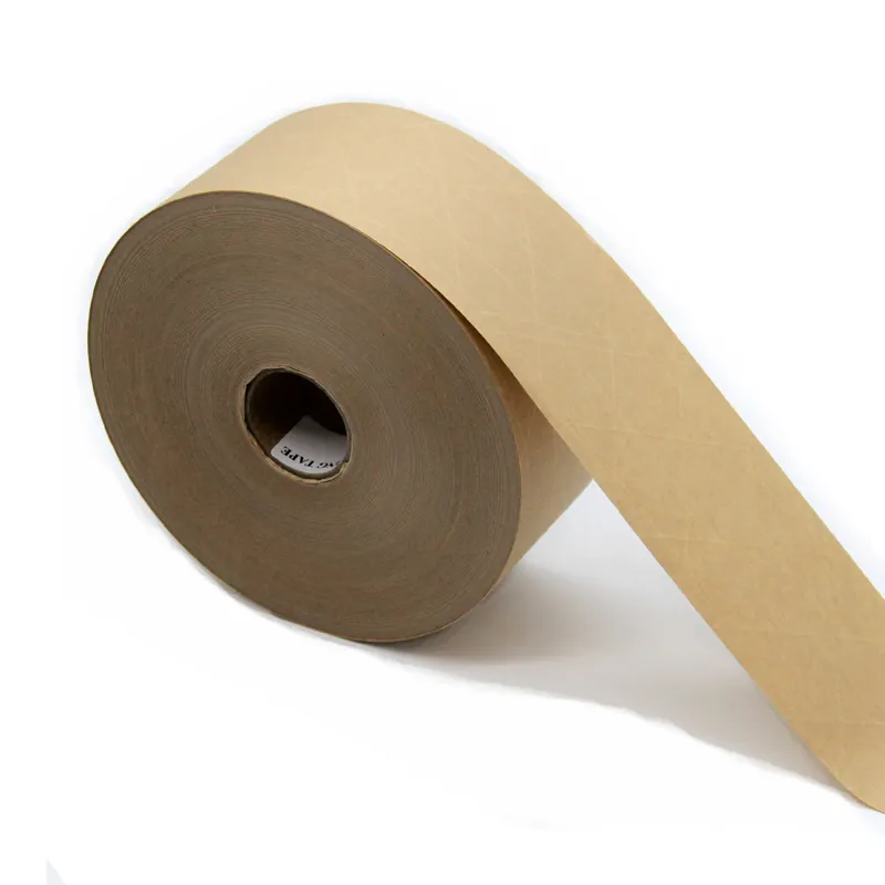 Лента из крафт-бумаги с индивидуальным принтом, усиленная Клейкая Бумажная лента, матовая упаковочная лента, логотип из крафт-бумаги