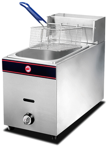 2024 Ventas CALIENTES productsGas freidora profunda de acero de pie cocina Hotel freidora profunda chips máquina de pollo 1-Tanque 1-cesta Freidora de Gas - Product Image 2