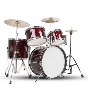 Goede Kwaliteit Oem Logo Muziekinstrument Jazz Drum Set 5 Drums 2/3/4 Bekkens Voor Kinderen