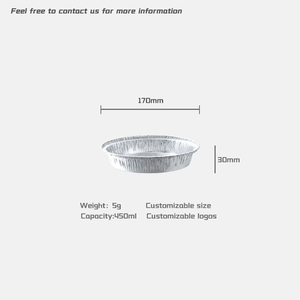 170x30mm 450ml casserole en aluminium plat rond avec couvercle jetable alimentaire peu profond bol conteneur restauration rapide plateau à emporter - Product Image 2