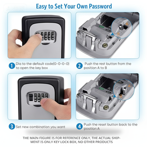 Caja <span class=keywords><strong>de</strong></span> Seguridad con Cerradura <span class=keywords><strong>de</strong></span> Combinación <span class=keywords><strong>de</strong></span> Plástico y Acero, Instalable en Pared Interior y Exterior - Product Image 2