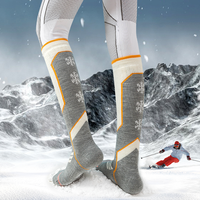 Chaussettes de ski d'hiver en laine tricotée pour femme, coupe ajustée, épaisses, hauteur genou, avec effet gainant pour les mollets, pour une silhouette affinée, personnalisables pour poignets et corps