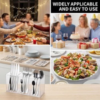 Organisateur de couverts en acrylique transparent, porte-couverts transparent à 3 sections, support en plastique pour la cuisine
