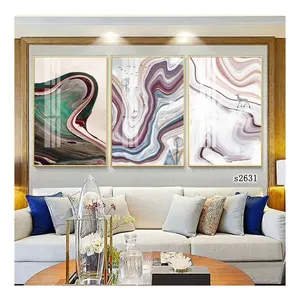 卸売ホテル装飾北欧抽象ガラスプリントクリスタル磁器絵画