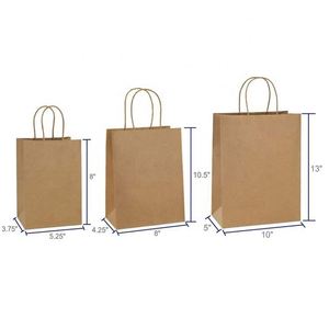Bolsa de Papel Kraft Colorida con Asa Retorcida para Empacar Regalos, Dulces o Productos con Logotipo Personalizado para Promociones y Compras - Product Image 3