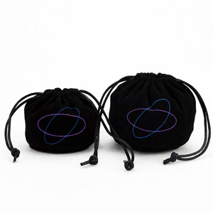 Black Velvet <b>Pouch</b> with Round Bottom Drawstring Perfume Bags - Product Image 6