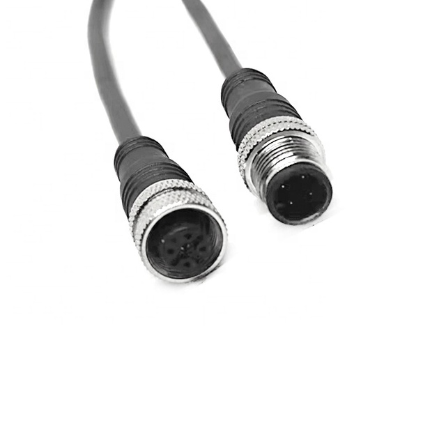 OEM Waterproof IP68 IP67 Circular Automotive Electrical 30cm Cable M12 4 pin Connector for Industrial Automation