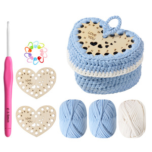 Kit de crochet pour débutants, <span class=keywords><strong>panier</strong></span> de rangement, sac fourre-tout au crochet avec tutoriels vidéo étape par étape, kit de tricot, kit de crochet pour adultes - Product Image 2