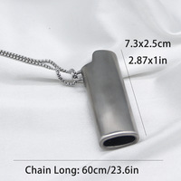 Collier pendentif étui à briquet en acier inoxydable inaltérable personnalisé, bijou de cou tendance pour homme style punk hip-hop