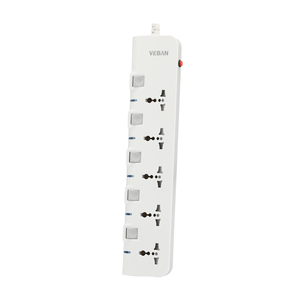 5 prese di corrente universale con il commutatore separato, indicatore luminoso separato, con sicurezza dei bambini, protezione di sovraccarico - Product Image 6