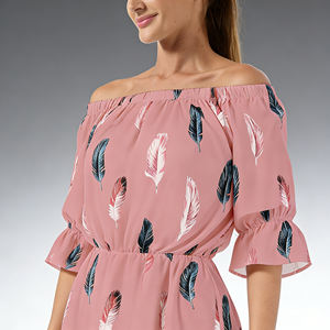 Oferta en Temu: Vestido Mini con Estampado de Hojas Verdes para Mujer, Vestido Casual Holgado y Fluido de Verano con Mangas con Volantes para la Playa - Product Image 1