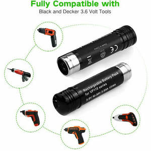 ブラックおよびデッカー用2パック3.6V 3000mAh Ni-Mh交換用バッテリーVP100 VP100C VP105 VP105C VP110 VP110C VP143 Vp142 Vp7240 - Product Image 3