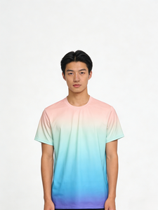 T-shirts de sport décontractés à manches courtes, respirants, anti-transpiration, séchage rapide, extensibles, 100g, dégradé, pour la course et le fitness - Product Image 5