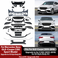 Body Kit GLE63 Style Bumper Depan Bumper Belakang untuk Mercedes-Benz GLE Coupe C292 2015-2019 PP GT Grille Facelift Upgrade