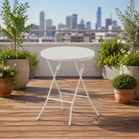 Table à manger pliante en plastique personnalisée pour balcon, résistante aux UV, empilable, petit mobilier de patio extérieur, finition mate, pour hôtel