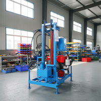 Plateforme de forage portable à moteur diesel pour puits d'eau, profondeur de 120 m, conception compacte, mini-plateforme de forage de puits d'eau sur roues