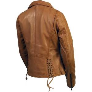 2025 cuir femmes Maiden Aqua Premium réversible en peau de mouton moto veste à capuche col goujons SFL2840 Style de mode - Product Image 1