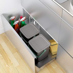 Poubelle à compost pour cuisine 25x23x26 cm 9 litres, seau anti-odeurs pour déchets humides - Product Image 5