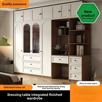 Armoire à portes battantes en bois de style nordique Dong Ma avec coiffeuse, mobilier de chambre multifonctionnel