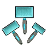 Baoli OEM Cepillo Para Mascotas 90x152MM plastique toilettage pour animaux de compagnie épingles en acier brosse chien toilettage Flexible Slicker perte brosse pour animaux de compagnie