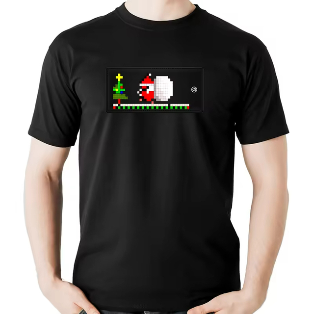 Innovation LED Light T-shirts Rock Music Smart APP Led Display T Shirt Programmable 100% Cotton Unisex Custom LED T-shirt