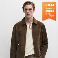 Blouson Bomber en Laine Marron Foncé pour Homme, Col Rabattu, Fermeture Éclair, Décontracté, Rembourré, Patchwork, Vêtement d'extérieur, Personnalisation OEM