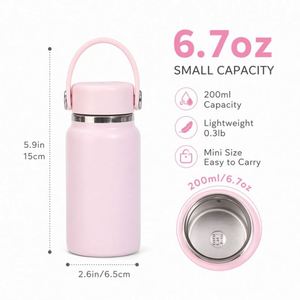 Botella de Agua Portátil de Acero Inoxidable de Doble Pared con Aislamiento al Vacío, a Prueba de Fugas, Libre de BPA, con Logotipo Personalizado, 6.7 oz - Product Image 3