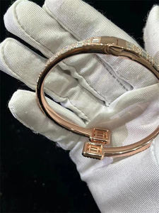 Pulseras de Acero Inoxidable con Cadena Cuadrada VVS y Moissanita de Corte Cojín, Joyería de Moda - Product Image 3