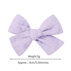 Pinces à cheveux à nœud en tissu imprimé et de couleur unie pour enfants pinces à frange mignonnes accessoires de cheveux pour enfants avec divers motifs - Product Image 5