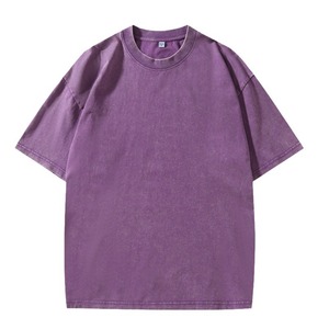230 Gsm Hombres Primavera Retro Old Craft High Street Wash Camiseta suelta Camiseta transfronteriza Camisetas de lavado ácido - Product Image 1