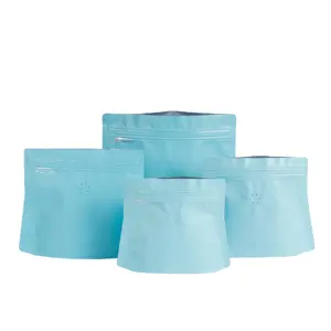 Échantillon gratuit sac en plastique d'emballage de poche debout pour café/thé/nourriture/cosmétique en sacs de café de couleur bleue