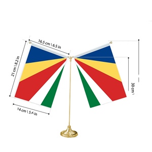 Drapeau de table en forme de Y avec base métallique pour décorations personnalisables de mini-drapeaux des <span class=keywords><strong>Seychelles</strong></span> - Product Image 2