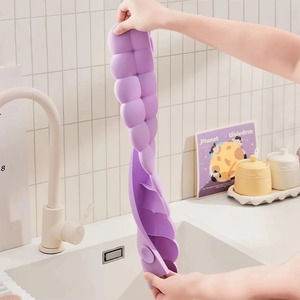 Silicone Sink Splash Guard 20in Purple Water Baffle Kitchen Faucet Drain Protector Non Slip <b>Suction</b> <b>Pad</b> - Product Image 2