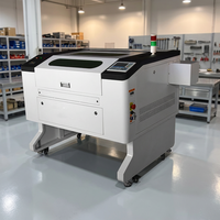 Machine de gravure laser CO2 compacte 7050 100W avec refroidisseur d'eau interne, découpeuse laser CNC tout-en-un de bureau pour petites entreprises