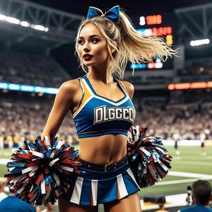 Custom High Quality <b>Sexy</b> Women's Football Cheerleading <b>Uniform</b> Set Heat-Transfer Printed Breathable Comfortable Jersey Skirt - Product Image 4